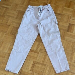 Zara Blush Pink Cargo denim pants 4